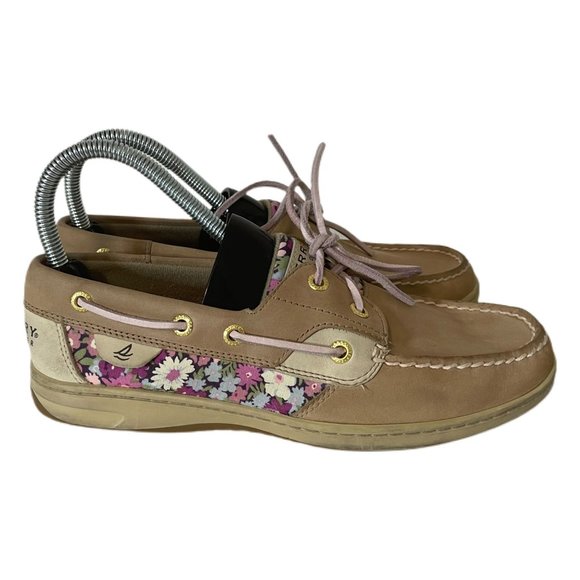 Sperry Loafers Women’s Size 8 M Liberty Art Tan Boat Shoes Bluefish Floral - Picture 3 of 10